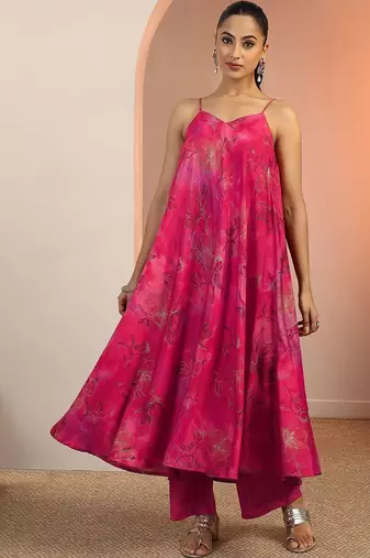 women floral printed regular kurta with palazzos