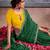 Green sequinned bandhani saree