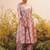 women floral printed empire mirror work kurta with trousers