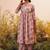 women floral printed empire mirror work kurta with trousers