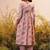 women floral printed empire mirror work kurta with trousers