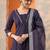 women striped regular kurta with trousers & with dupatta