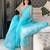 Turquoise floral embellished organza saree