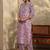 women ethnic motifs printed regular thread work kurta with trousers & with dupatta