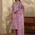 women ethnic motifs printed regular thread work kurta with trousers & with dupatta