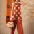 women printed regular top with trousers