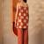 women printed regular top with trousers