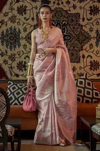 Off white woven design zari kanjeevaram saree
