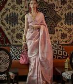 Off white woven design zari kanjeevaram saree