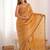 Mustard floral embroidered sequinned tissue saree