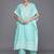 women ethnic motifs printed regular thread work kurta with trousers