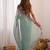 Sea green solid embroidered tissue saree