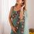 Sea green solid embroidered tissue saree