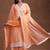 women ethnic motifs embroidered regular thread work kurta with palazzos & with dupatta