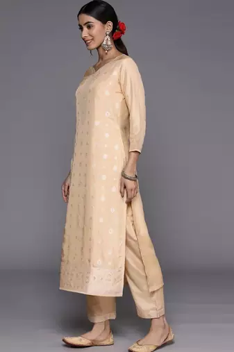 women regular kurta with trousers & with dupatta