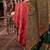 Green floral silk blend sungudi saree