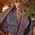 Grey floral silk blend sungudi saree