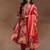 women floral printed empire kurta with trousers & with dupatta