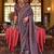 Purple ethnic motifs silk blend sungudi saree