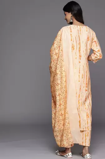 women dyed regular thread work kurta with trousers & with dupatta