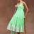 women floral embroidered tiered thread work kurta with trousers