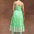 women floral embroidered tiered thread work kurta with trousers