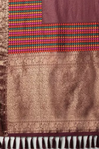 Magenta magenta ethnic woven design traditional wear saree