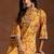 women ethnic motifs printed regular thread work kurta with trousers