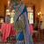 Blue ethnic motifs silk blend sungudi saree