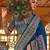 Blue ethnic motifs silk blend sungudi saree