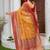 Yellow kalamkari phulkari silk cotton heavy work patola saree