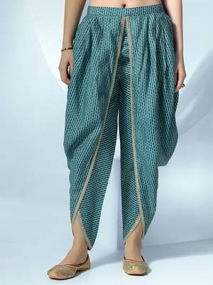 women floral printed regular gotta patti kurta with dhoti pants 7