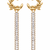 Anti-tarnish, long dangling bar, crystal baguette stones, stud back closure, party wear