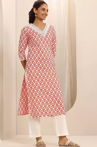 women ethnic motifs printed regular thread work kurta with trousers & with dupatta