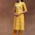 women ethnic motifs printed regular mirror work kurta with trousers & with dupatta