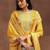 women ethnic motifs printed regular mirror work kurta with trousers & with dupatta