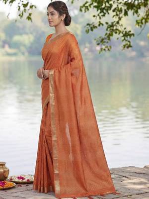 Orange  georgette saree 3