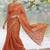 Orange  georgette saree