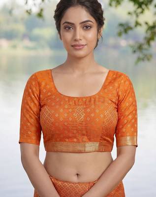 Orange  georgette saree 5