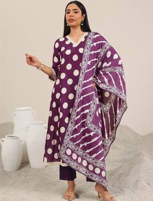 women floral printed regular kurta with trousers & with dupatta 1