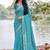 Turquoise leheriya  georgette leheriya saree