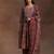 women ethnic motifs printed empire mirror work kurta with trousers & with dupatta