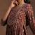 women ethnic motifs printed empire mirror work kurta with trousers & with dupatta
