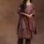 women ethnic motifs printed empire mirror work kurta with trousers & with dupatta