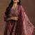 women ethnic motifs printed empire mirror work kurta with trousers & with dupatta