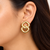 Gold-toned double ring ribbed stud earrings, anti-tarnish