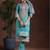 women ethnic motifs printed regular kurta with trousers & with dupatta