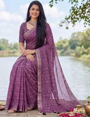 Purple leheriya  georgette leheriya saree 5