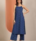 women printed regular kurta with palazzos