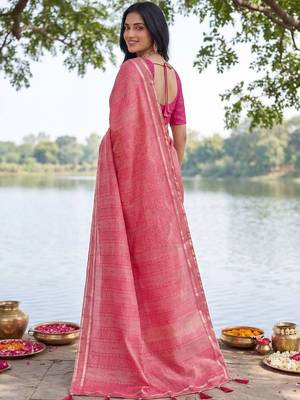 Pink leheriya  georgette leheriya saree 2